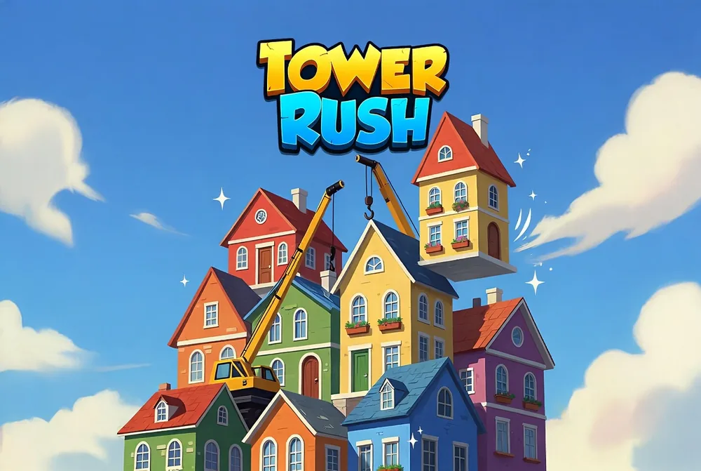 The Tower Rush play screen as it appears on a mobile handset